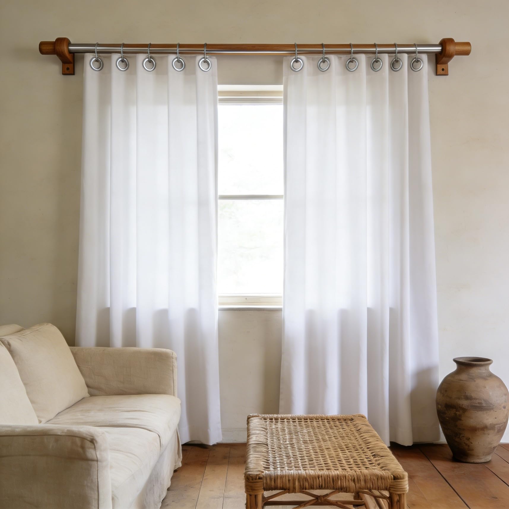 Rideau thermique 110 x 145 cm blanc isolant contre le froid et le chaud pour chambre