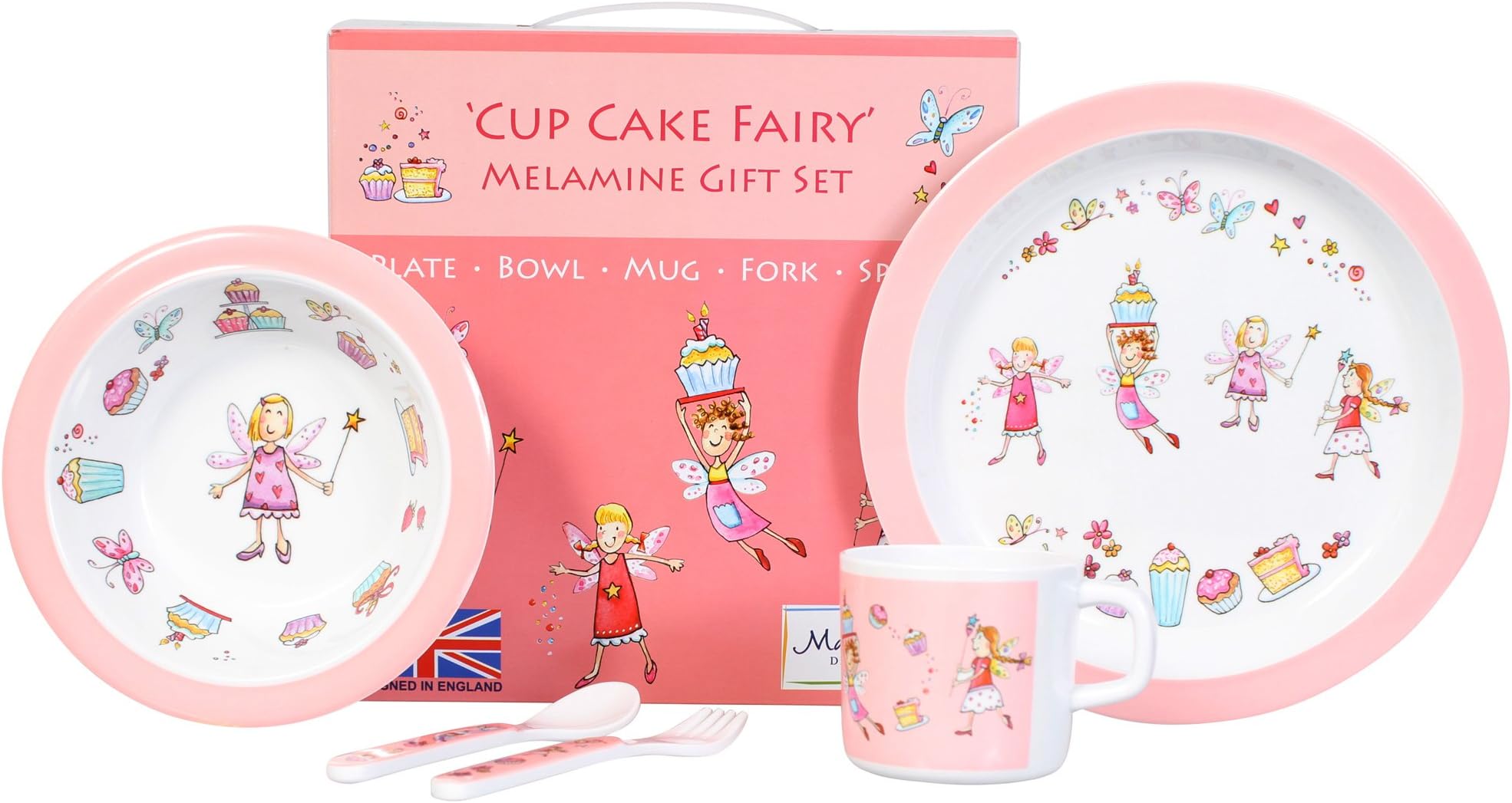 Martin Gulliver Designs Cup Cake Fairy Melamine Gift, Multi-Colour, 23 x 23 x 7 cm