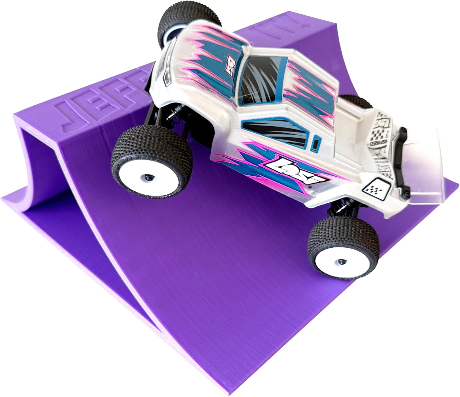 Jeff Did It! 1/24th Monster Truck Stunt Ramp A - Works as Display Stand - Includes Anti Slip Rubber Feet - Catch Big Air! - FREE SHIPPING (Purple)