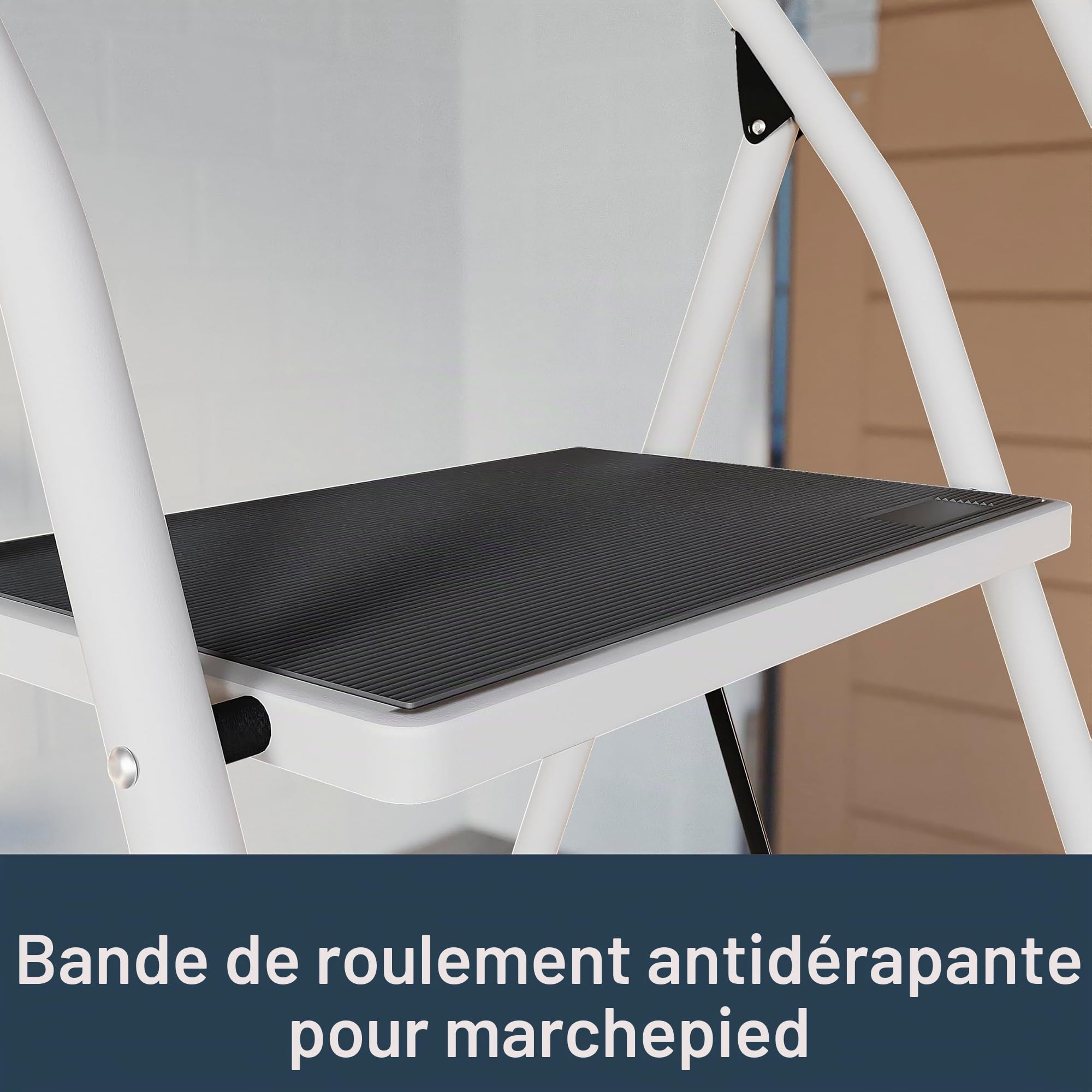 Home Discount® 4 marches avec Rampe de sécurité Pliable de sécurité antidérapant Mat Safe Heavy Duty