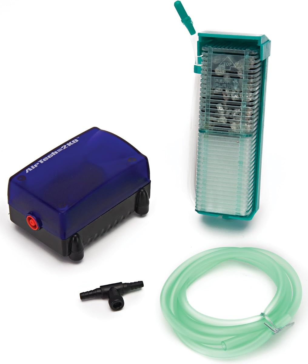 Small World Aquarium Air Pump and Filter Kit – Comes with a Disposable Media Cartridge (Bio Sponge, Carbon, and Zeolite Crystals), Multicolor, 1 LB