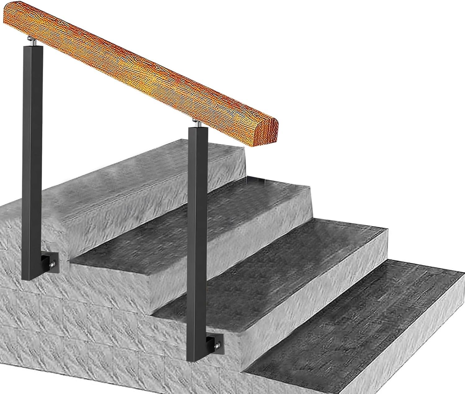 Main courante en bois massif noble et supports orientables robustes