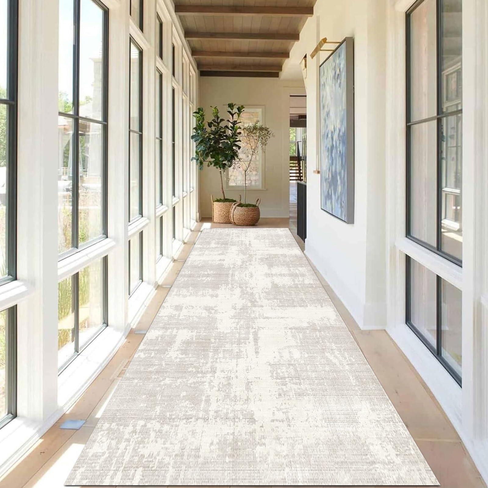Rug Runners for Hallways, Washable Runner Rugs Contemporary Modern Long Carpet Runners for Kitchen Hall Corridor Entryway or Stairs, with Rubber Backing Floor Mat (Size : 60×200cm/2ft×6.6ft)