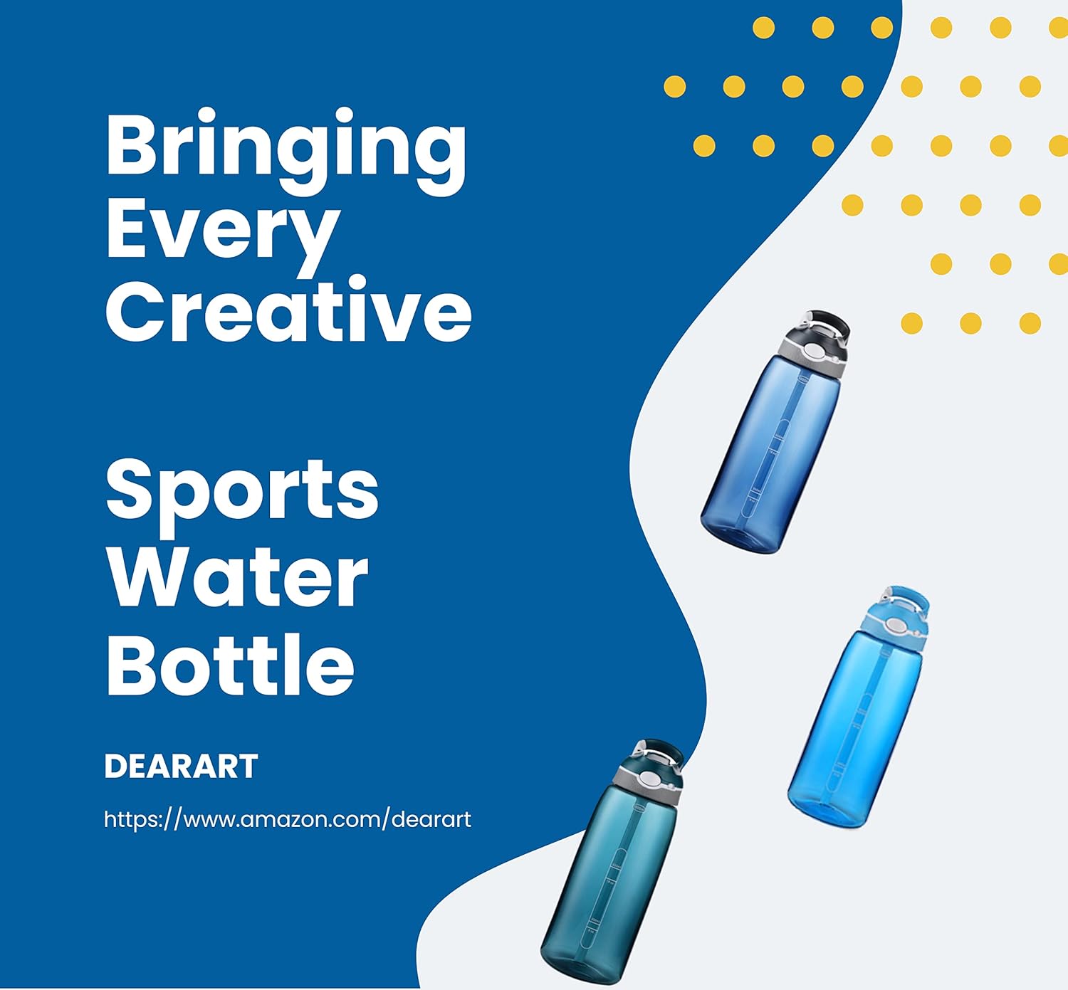 DEARART 32oz Dark Cyan Water Bottles With Narrow Straw, BPA FREE and Hidden Cup Mouth, Summer Clear Bottle With Handle, Suit Office Sports Work Gym Yoga Traveling etc. - Image 8