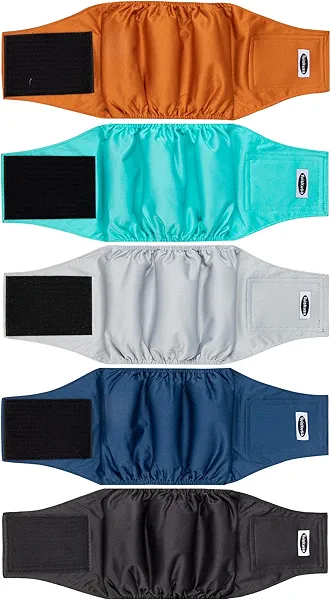Tuiskusa Male Dog Diapers, High Absorbing Dog Belly Bands for Male Dogs, Washable Reusable Dog Males Wraps(5 Pack)