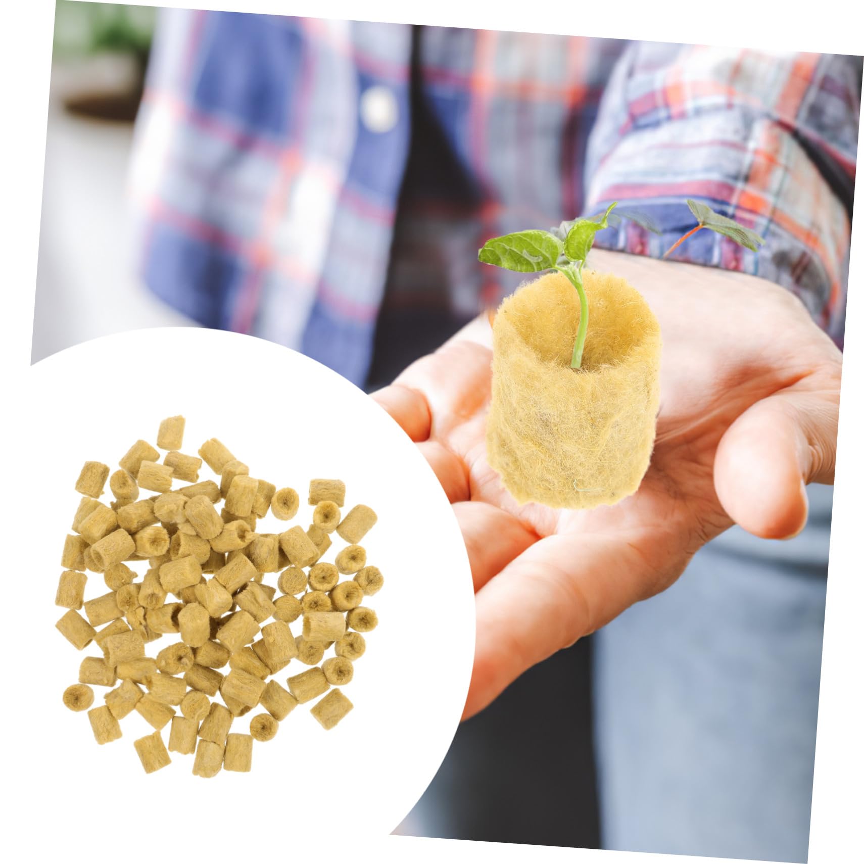 Gatuida Bloques de Cultivo Hidropónico para Vivero Interior y Exterior, Cubos de Lana de Roca 27x20 Mm, 100 Unidades para Propagación sin Suelo, Alta Absorción y Aireación para Plantas