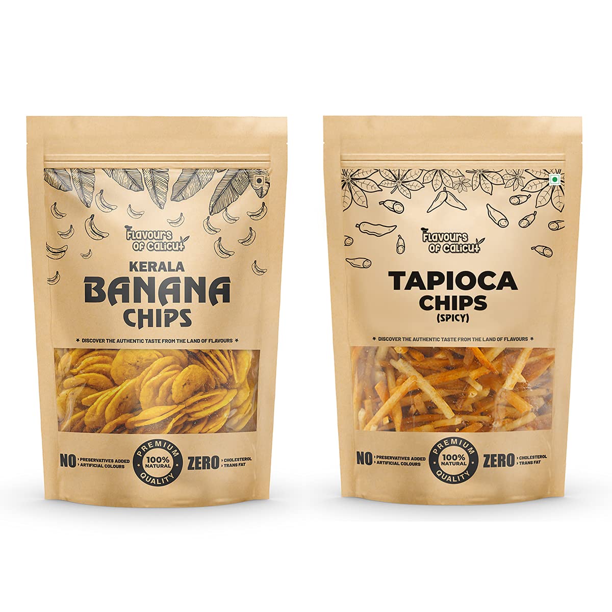 Flavours of Calicut - Kerala Chips Combo - Banana Chips (500g) & Tapioca Chips (500g) - 1kg(Pack of 2 x 500g) (B08FVM29ZG) Amazon Price History, Amazon Price Tracker