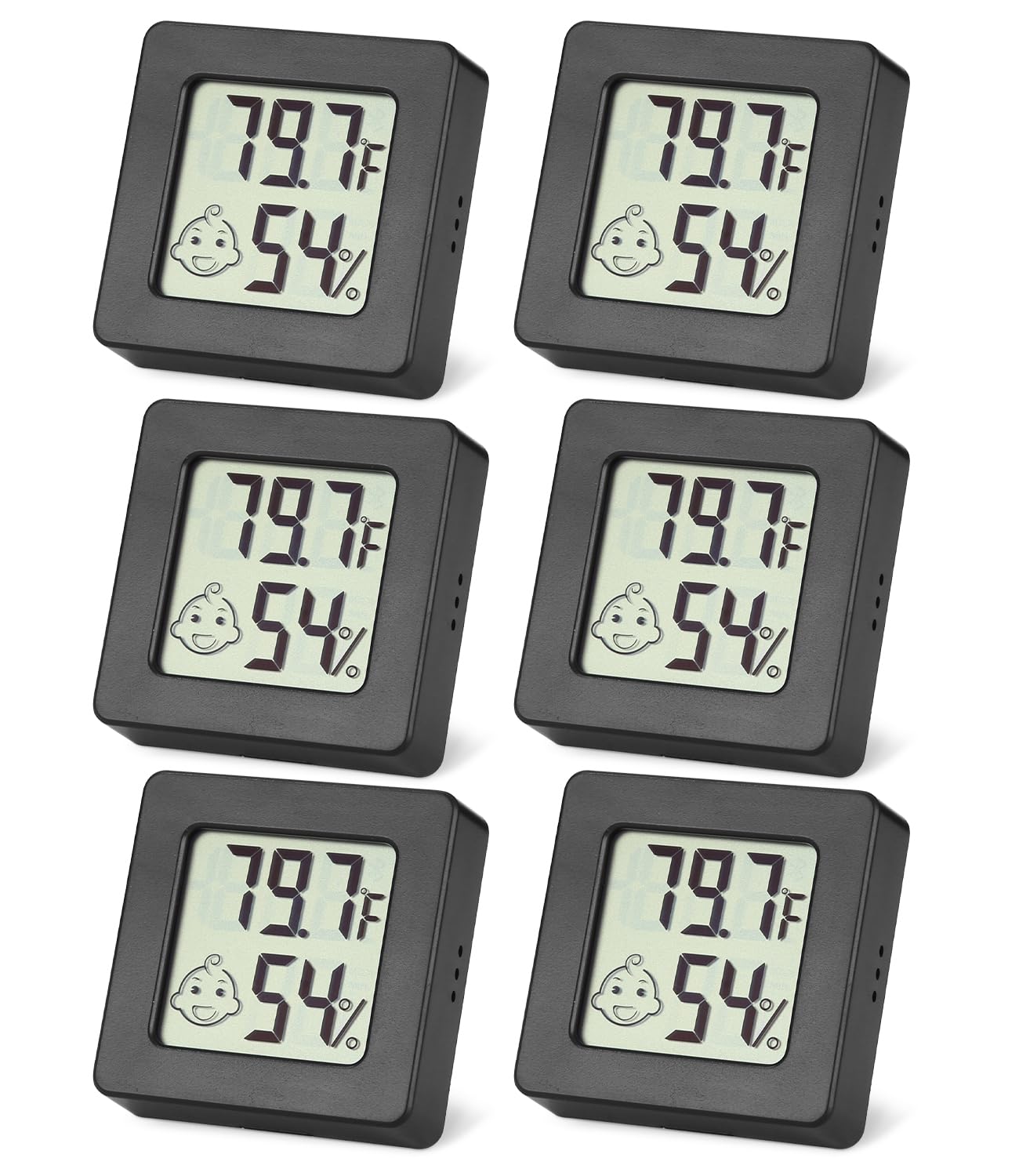 Lot De 5 Thermomètres Hygromètres Numériques LCD, Jauge De Température