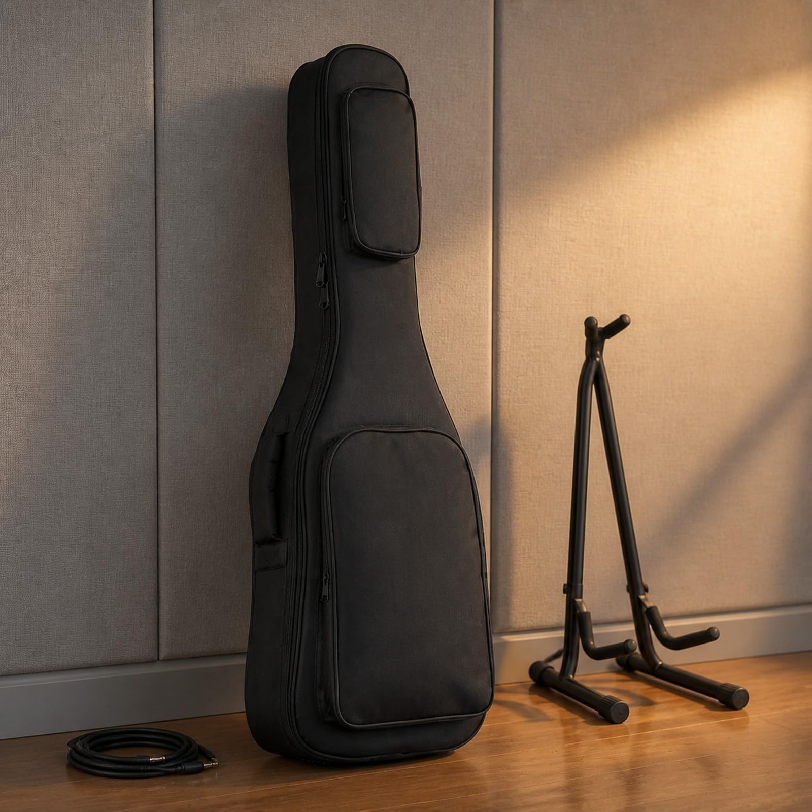 Gralara Weich Gitarren-Gitarrentasche mit | 15mm dicke Polsterung, E-Gitarren-Tasche, stoßfest, Gitarrentasche mit Halsauflage, für Proberaum, Aufnahmeort, Gitarristen,