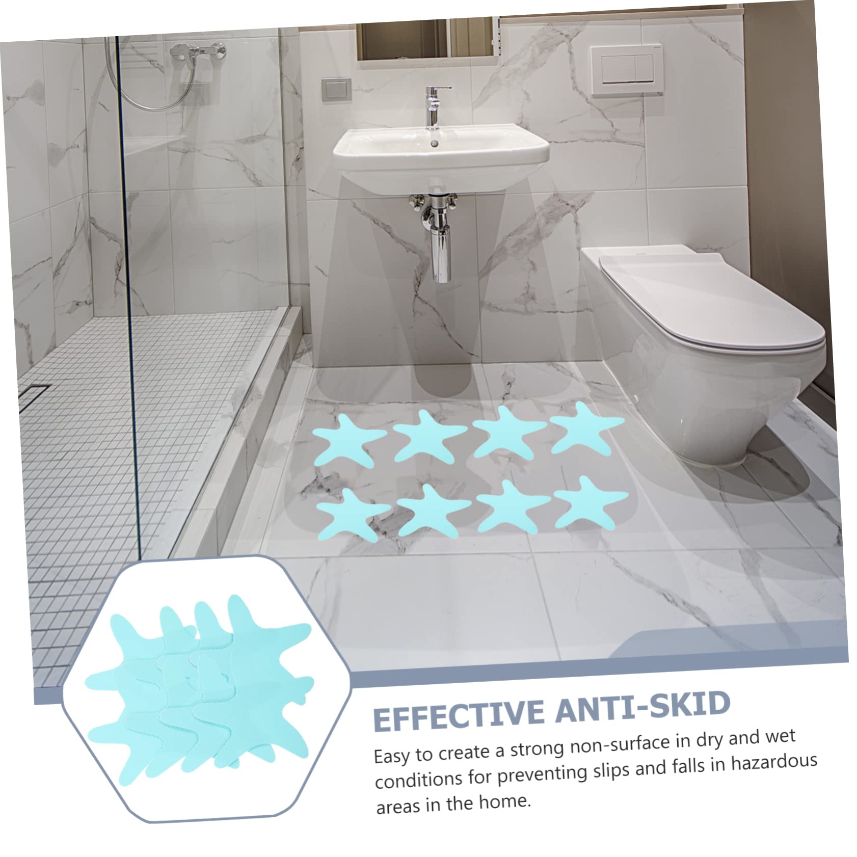 MAGICLULU 3 Juegos Estrellas de mar Pegatinas Antideslizantes baño pequeño Pegatinas Cinta Antideslizante para Caja Fuerte para niños Caja Fuerte Infantil calcomanías de baño para niños