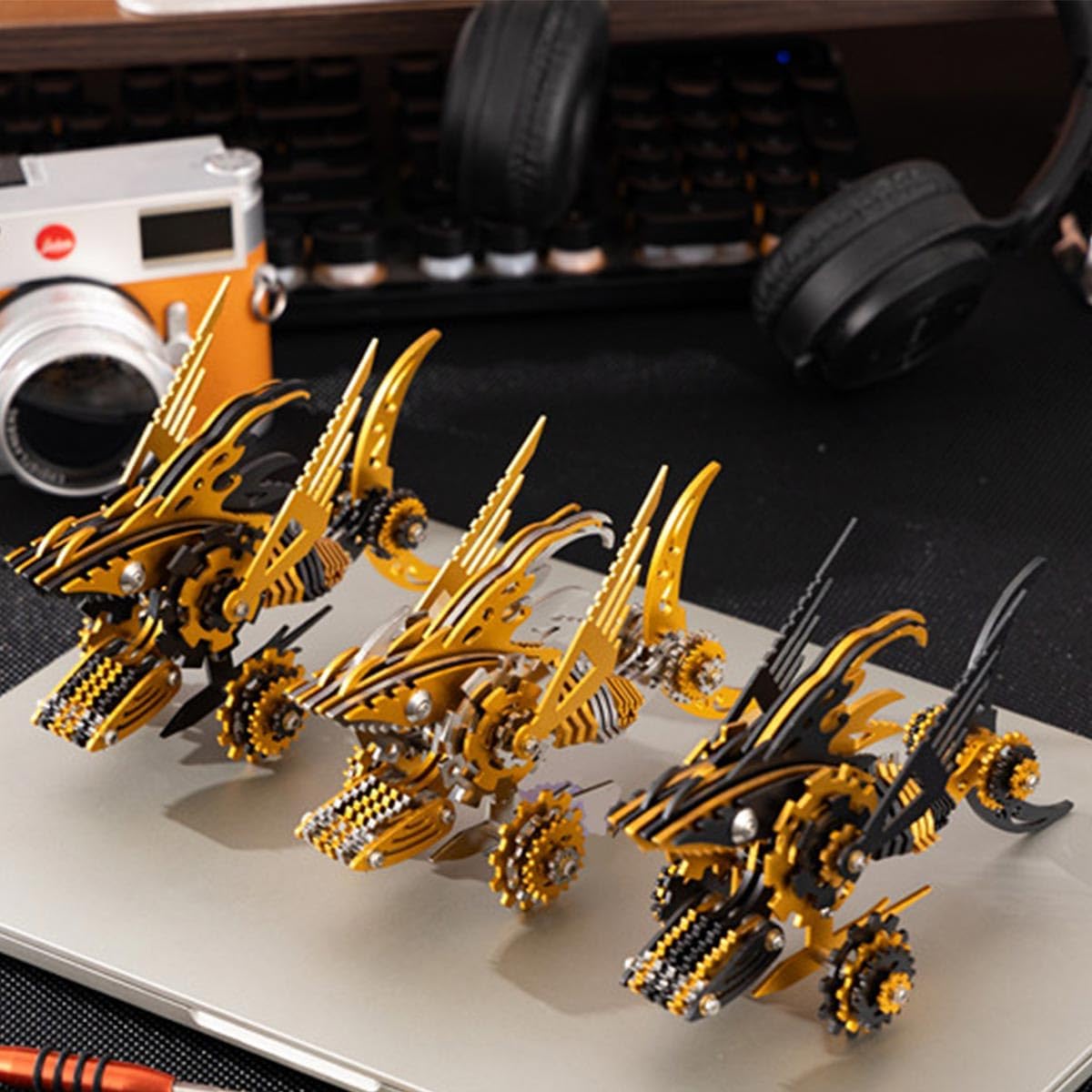 3D Metal Shark Model Kit,DIY Mechanical Sawtooth Puzzle for Teens & Adults, Buildable Animal Ornament for Desk Décor,Unique Birthday