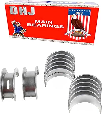 DNJ MB4107 Juego de rodamientos principales estándar para Ford Bronco 1968-1996, Country Sedan, Custom 3.9L-4.9L L6 12V OHV 3933cc
