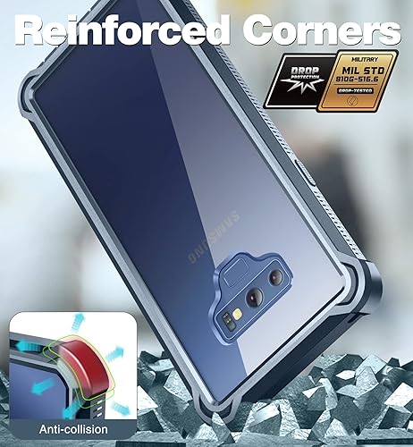 Miniatura 3 de Dexnor Funda para Galaxy Note 9 con protector de pantalla transparente de grado militar, resistente 360, cuerpo completo, a prueba de golpes,