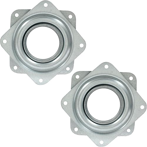 Juego de 2 platos giratorios cuadrados Lazy Susan de 3 pulgadas, resistentes, rodamientos de bolas de acero, bandeja giratoria para mesa de comedor,