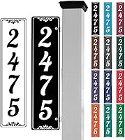 Vista 21 de Placa de dirección de metal personalizada, señales de números para placa de pared de casa, señal de dirección con nombre de calle, números de casa