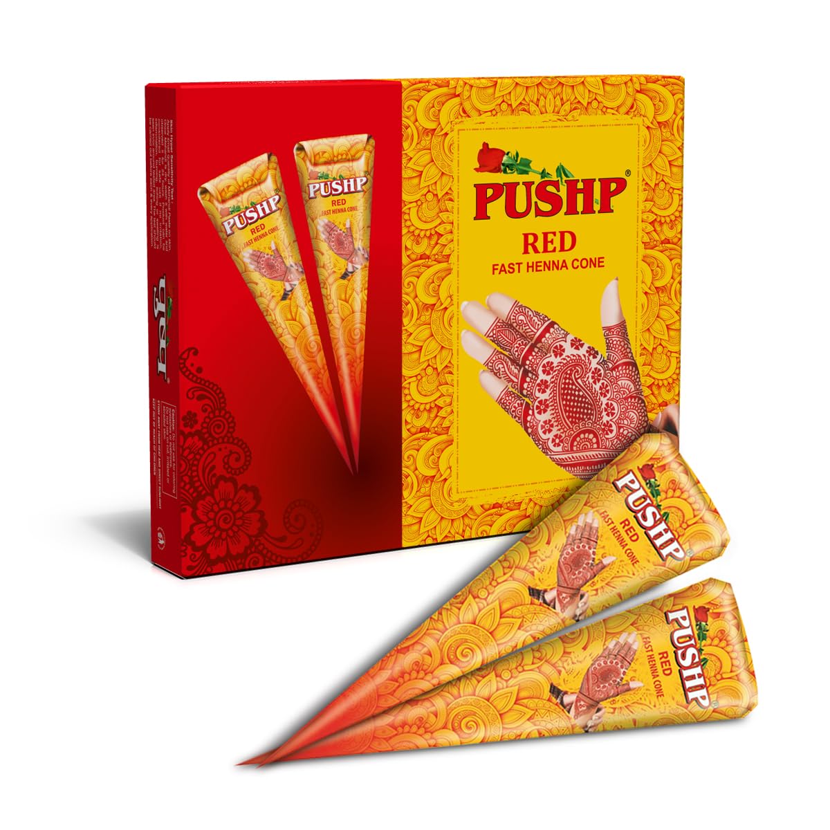 Pushp Henna Fast Cone Red | Instant Mehendi, Instant Mehndi Cone, Instant Mehandi, Red Mehndi Design, Instant Henna Pack of 12-picture-15