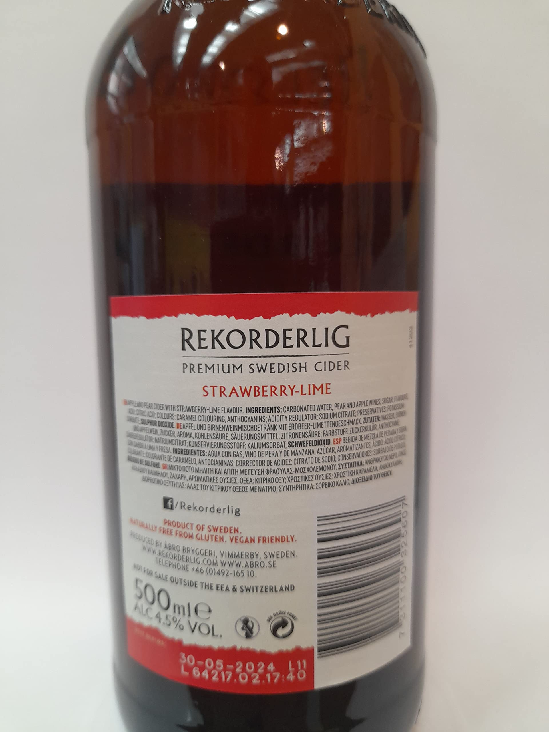 Sidra Sueca Rekorderlig Fresa y Lima 50Cl x 6 uds