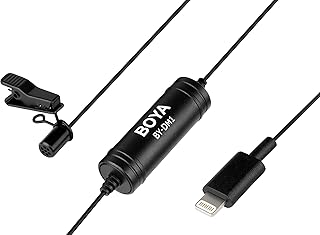 BOYA DM1 Lavalier Microphone Lapel Clip on Mic with Lightning Connector Compatible with iOS iPhone X 8 7 6 Plus iPad iPod ...