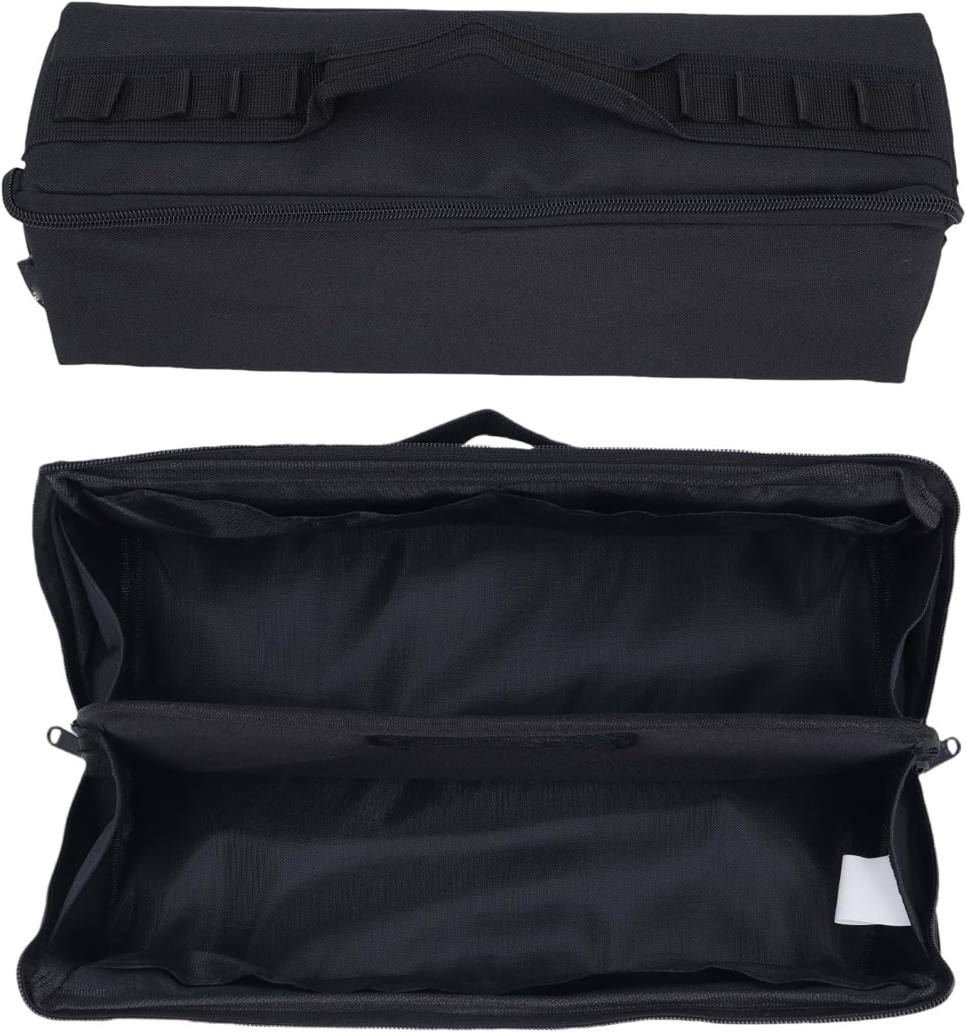 Gonetre Camping Tool Organizer, Tool Bag, Expandable Foldable Storage Bag with Reinforced PE Board 4 Small Compartments and Two Way, for Camping BBQ Gear Accessories