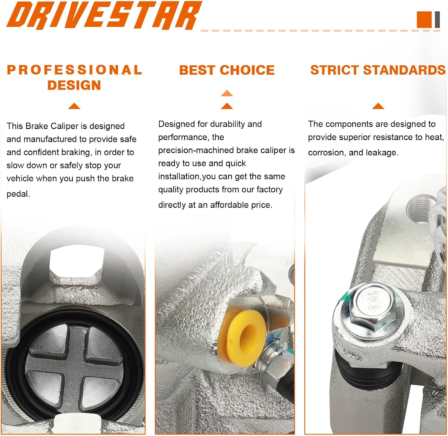 DRIVESTAR 19B3298 Rear Right Brake Caliper, for Honda Civic 2006-2015, for Acura ILX 2013-2018, for Acura CSX 2006-2011, replace for 18FR2478C FRC11839 FRC11839N, 14-5181 22-00959R 331-59640