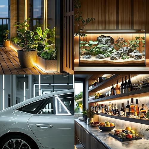 Miniatura 5 de UVTaoYuan Juego de 2 tiras de luces LED COB de 3.3 ft3.28 pies, USB 5 V, 6500 K, blanco brillante, no regulable, tira LED para interiores,