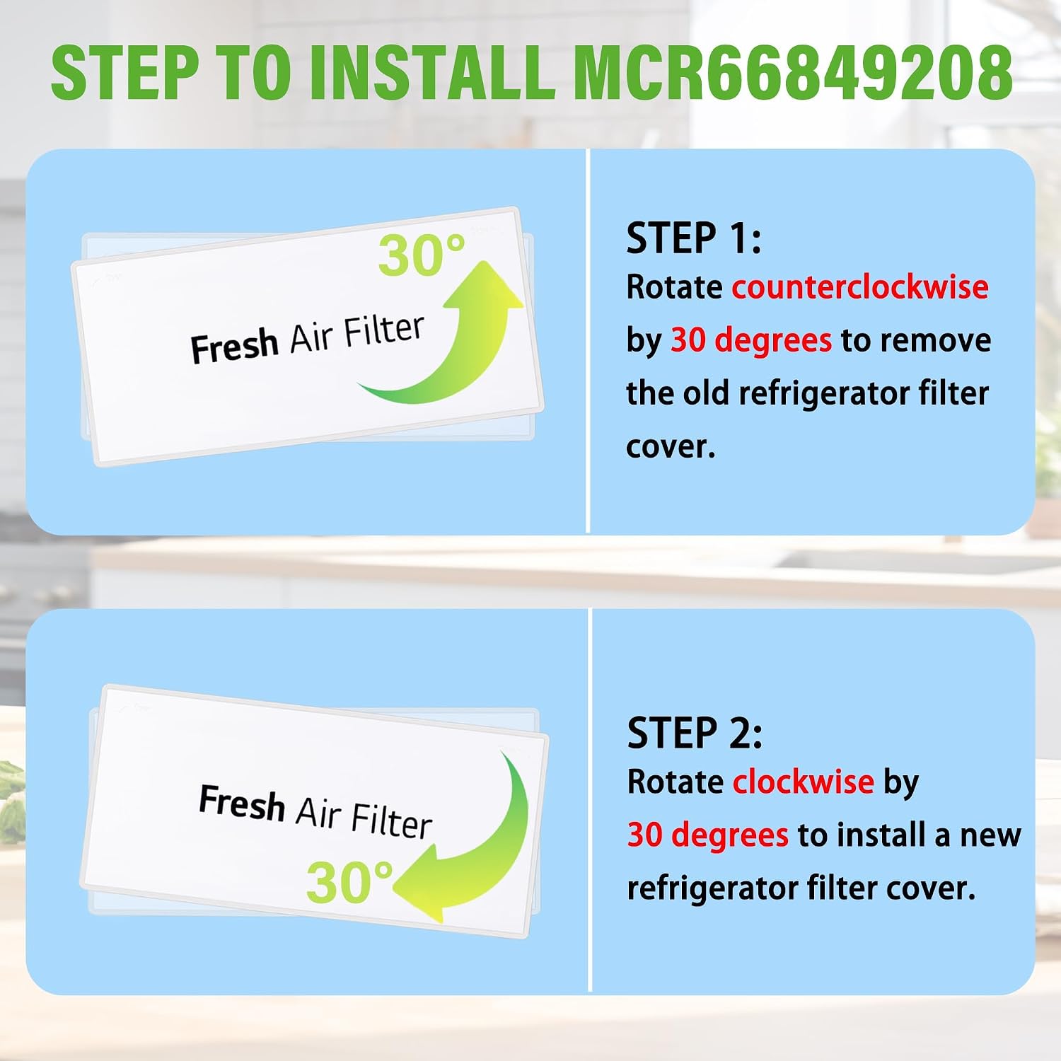 Step-by-step guide for installing the refrigerator filter cover