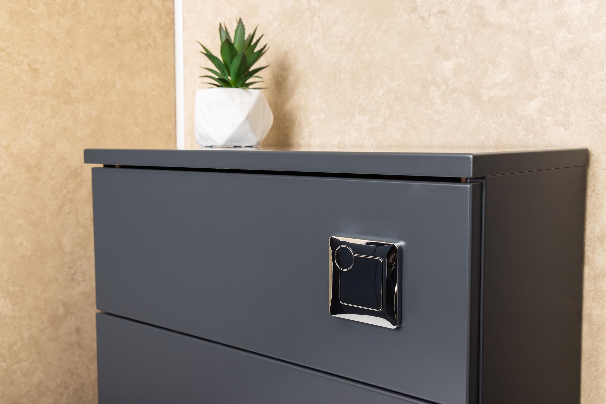 FLODE Placa de descarga cuadrada con botón de presión – Panel de botón de descarga de inodoro cromado – Placa de pared moderna de doble descarga para cisternas ocultas – Accesorio de baño fácil de