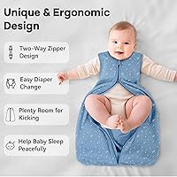 Vista 4 de Baby Sleep Sack 6-12 Months 3 Pack 100% Cotton Lightweight 0.5 TOG Wearable Blanket Baby Sleep Bag with 2-Way Zipper for Newborn Infant Blue Azul