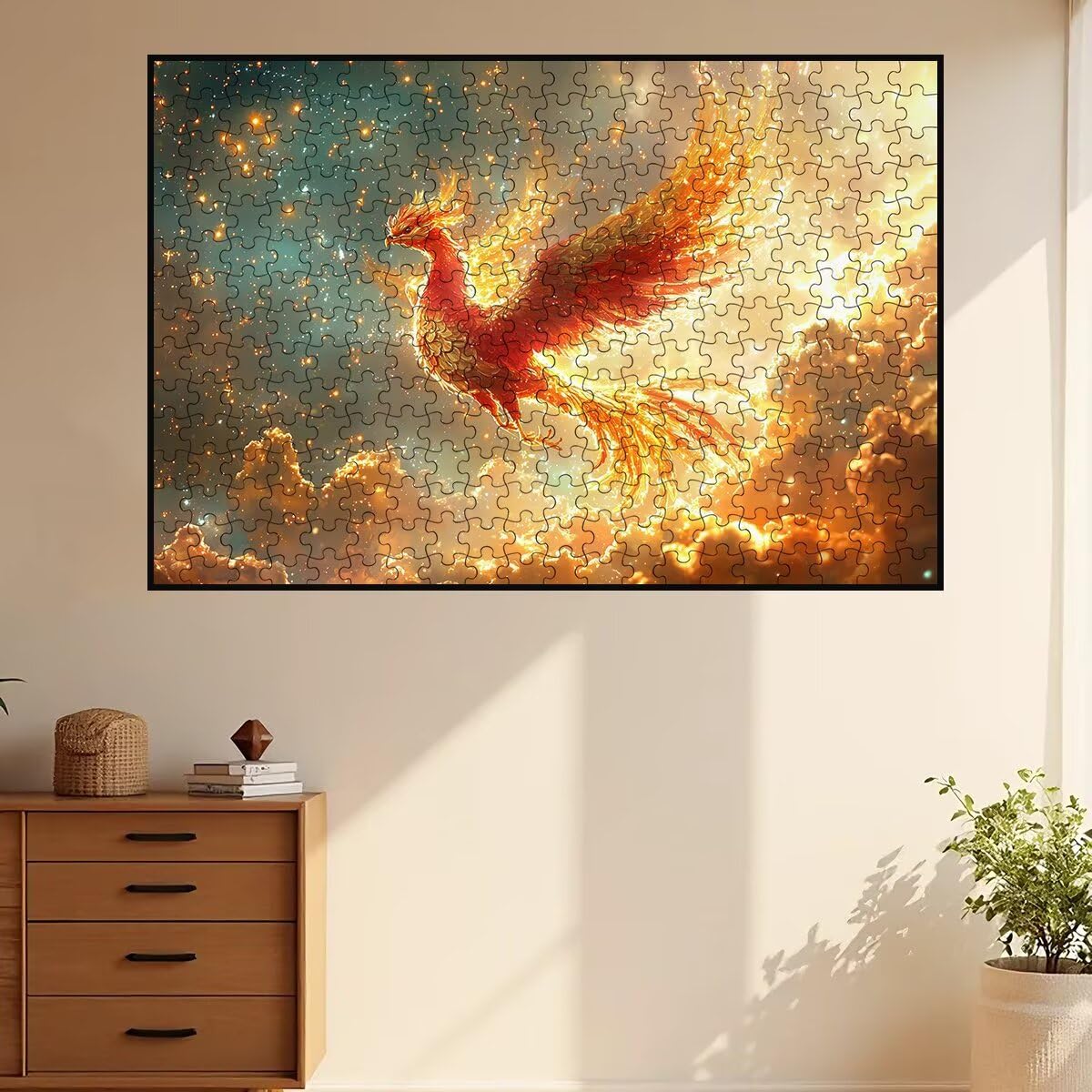 Puzzle 2000 sztuk Feniksa, Puzzle Płomień, Puzzle 2000 Dorosłych, Puzzle dla Dorosłych Z Pudełkiem Prezentowym, Trudne Drewniane Puzzle Dla Całej Rodziny, Oryginalne Prezenty Dla Kobiet Wystrój -2754