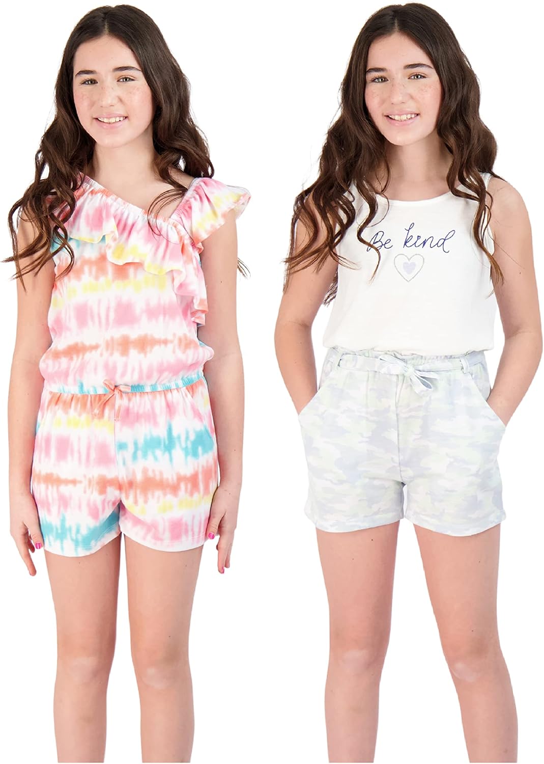 Sweet Butterfly Star Ride Girls Rompers 2 Pack Lightweight Summer Outfit for Girl in Fun Prints