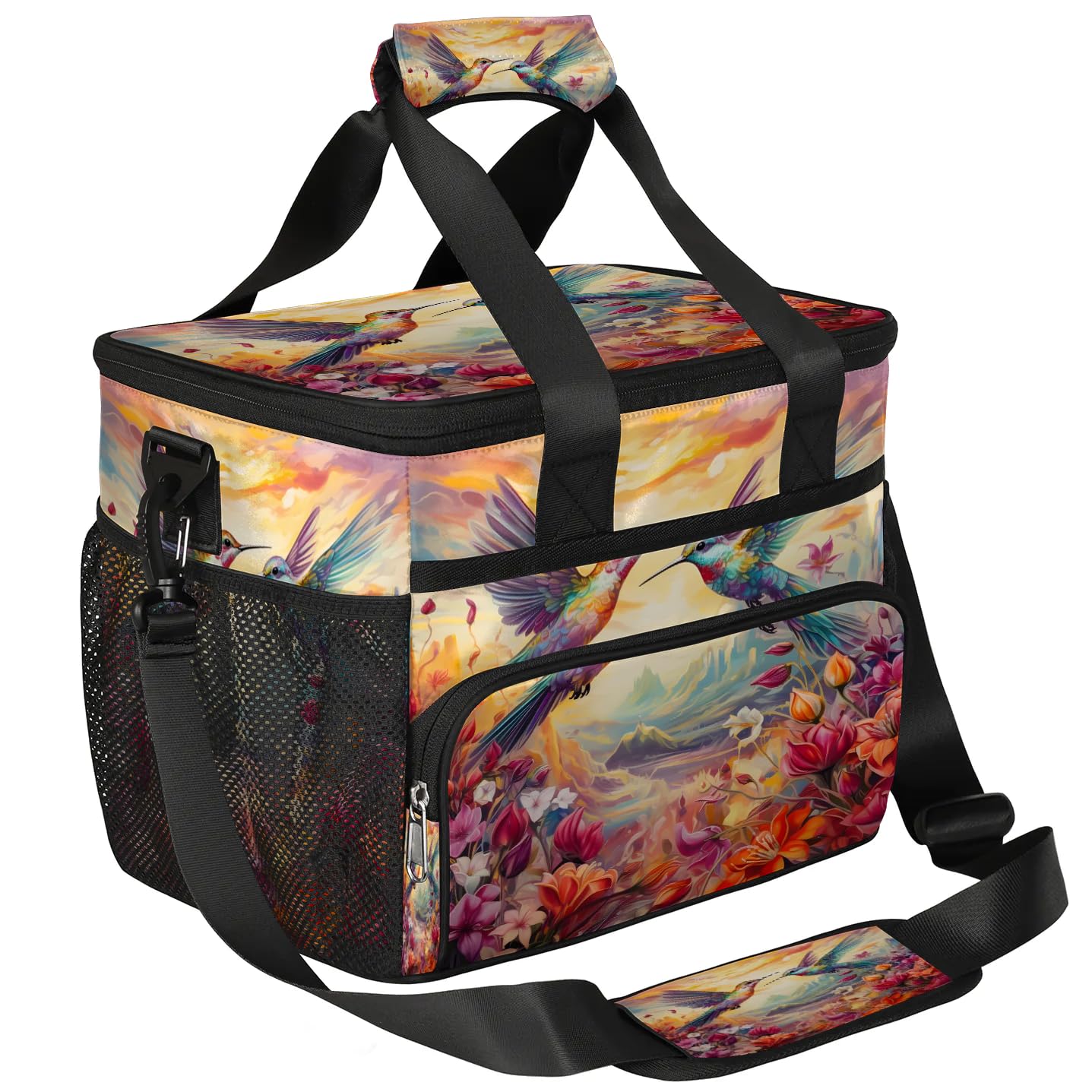 Lunch Box for Men Heavy Duty Insulated Lunch Bag for Women Colorful Hummingbirds Lunchbox for Adults Lunch Cooler