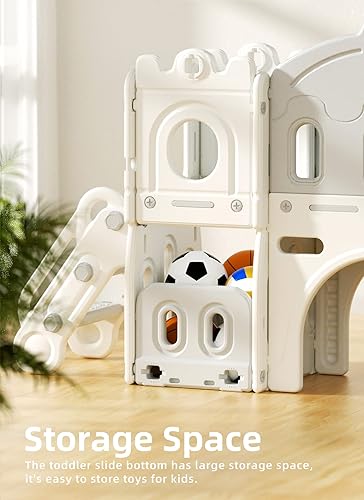 Miniatura 4 de Glaf Tobogán 8 en 1 para niños de 1 a 3 años, juego al aire libre, parque infantil, toboganes para patio trasero, toboganes de escalador con