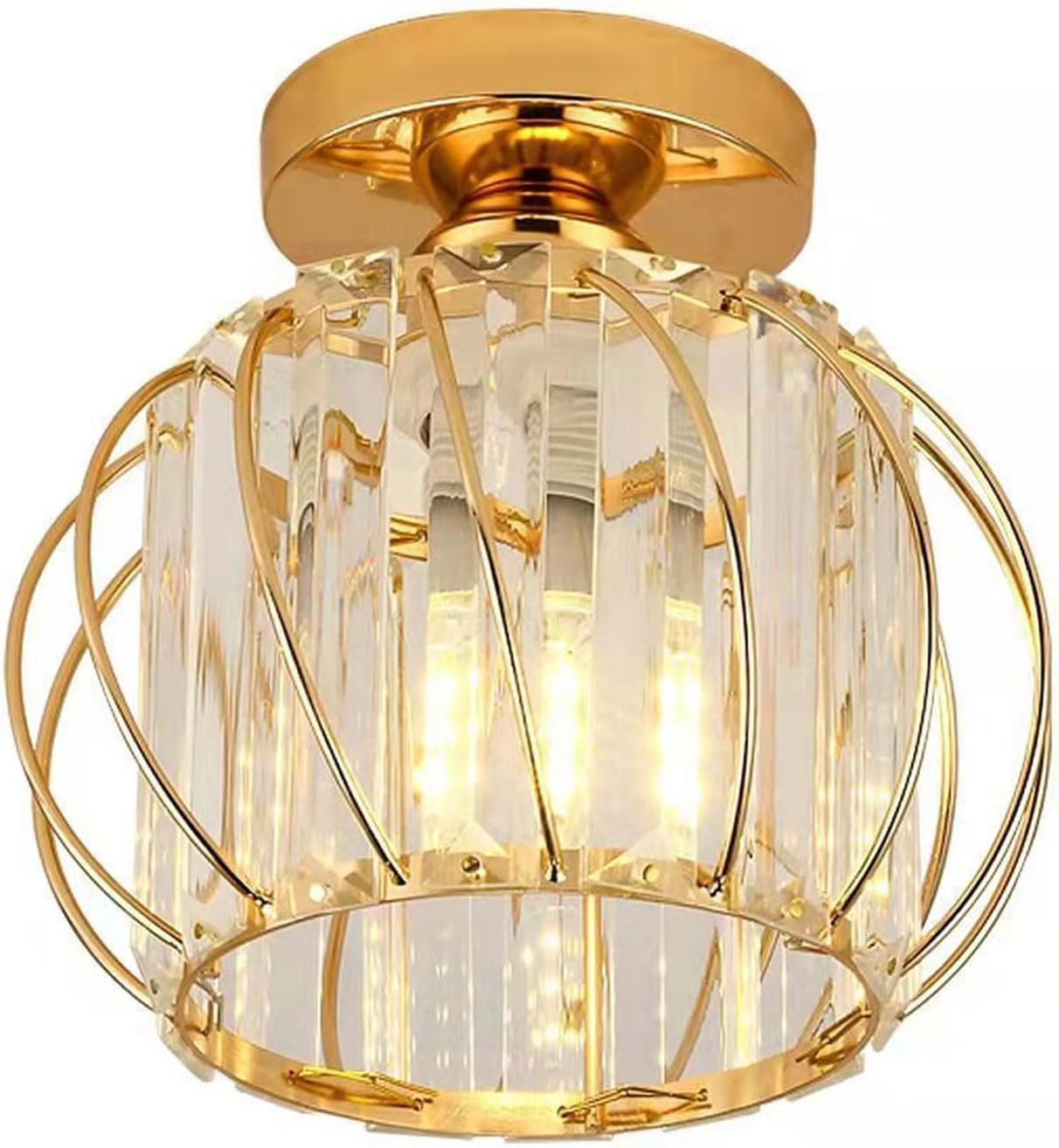 Plafonnier en cristal moderne petit plafonnier suspendu semi-encastré salon
