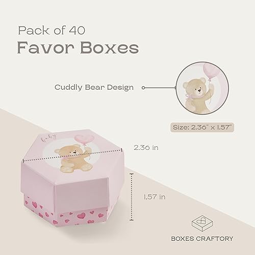 Miniatura 2 de Boxes Craftory Paquete de 40 cajas de regalo pequeñas hexagonales (2.36 x 1.57 pulgadas), ideales para cajas de regalo de cumpleaños y cajas de