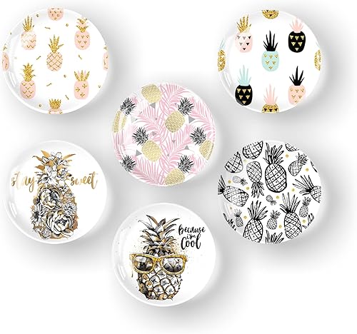 6 imanes para nevera de vidrio para refrigerador, imanes decorativos para pizarra blanca, lindos mini imanes de casillero, imanes para refrigerador