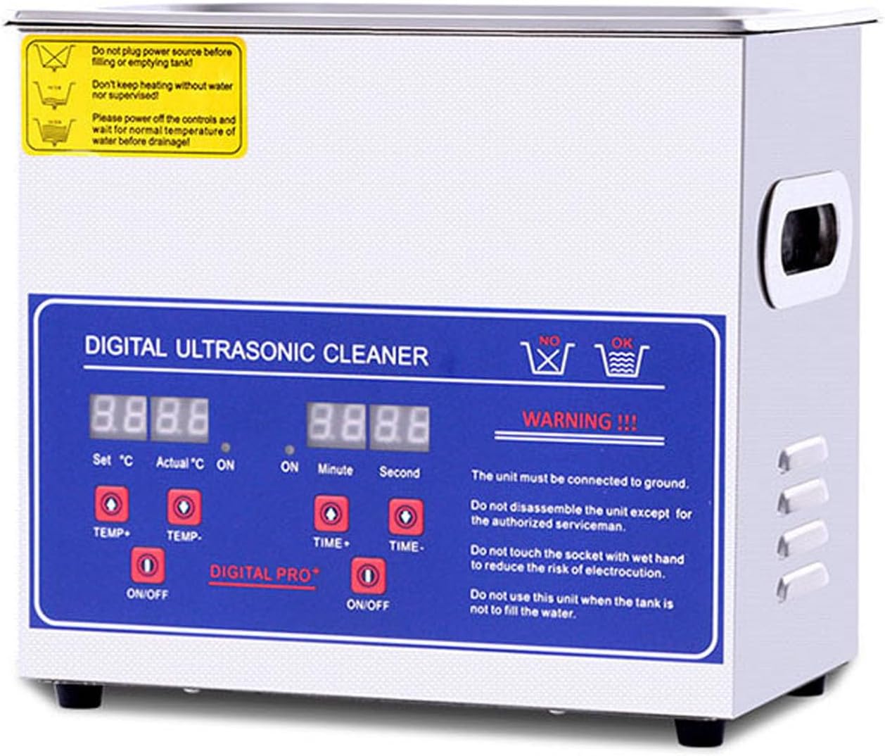 Ultrasonic Cleaner Machine with Digital Timer & Heater,for Jewelry,Denture,Coins,Metal Parts,Carburetor,Fuel Injector,Record,Circuit Board,Brass Etc(Size:2L)