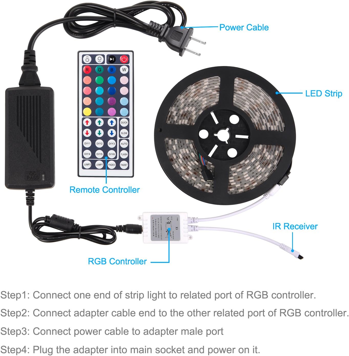 Fairy Lights Plug in, 40FT 120 LED Twinkle Lights Strip Waterproof Copper Wire for Home, Kitchen, Bedroom, DIY Decoration