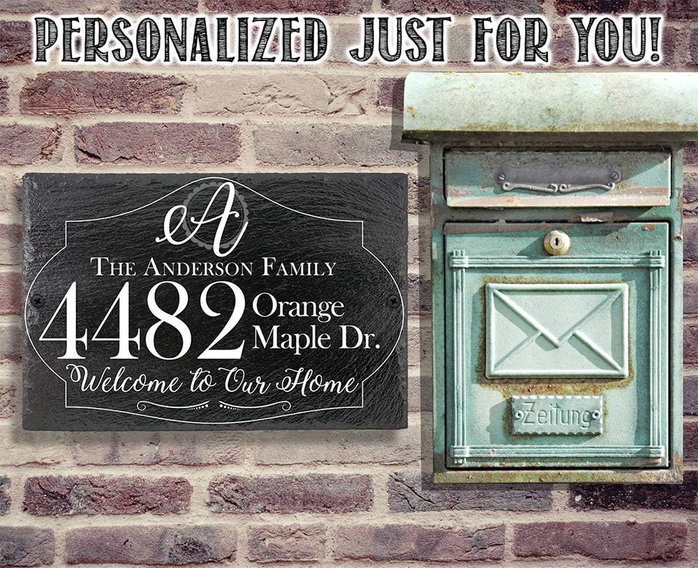 Slate Address Plaques - Customized Wall Plaque House Address Plaque for Outside - Personalized Address House Plaque Home Address Signs for House