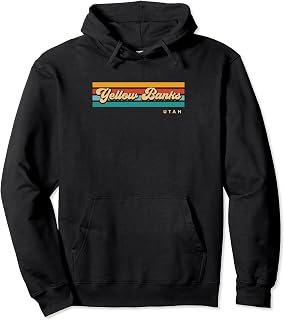 Vintage Sunset Stripes Yellow Banks, Utah Pullover Hoodie
