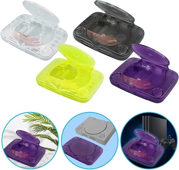 Replacement Console Case Transparent Color Console Case Retro Video Game Case - Compatible with PlayStation 1(Transparent White)