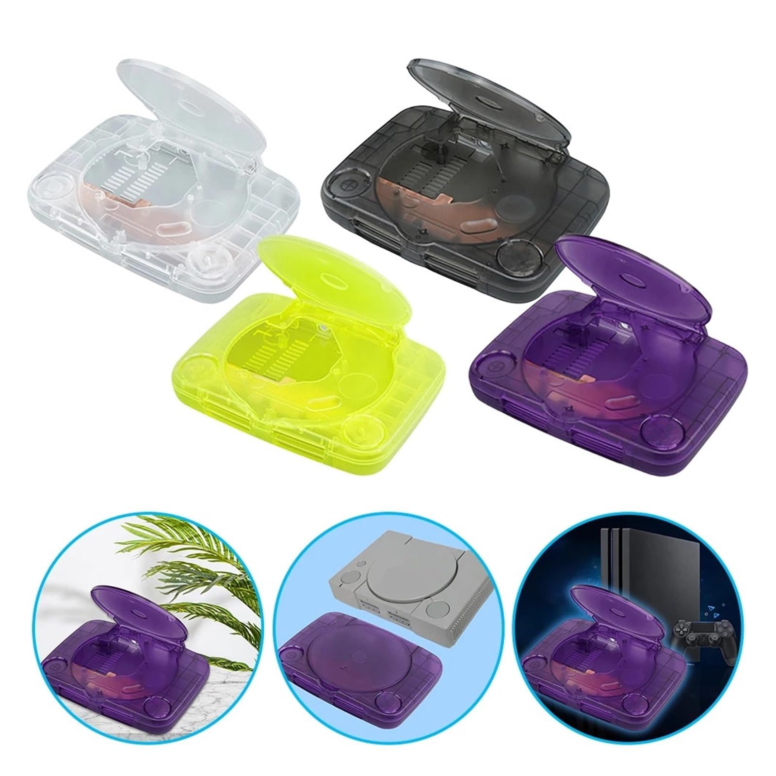 Zamienna Obudowa Konsoli, Przezroczysta Obudowa Konsoli, Etui Na Gry Wideo Retro - Kompatybilny Z Playstation 1(Transparent White)