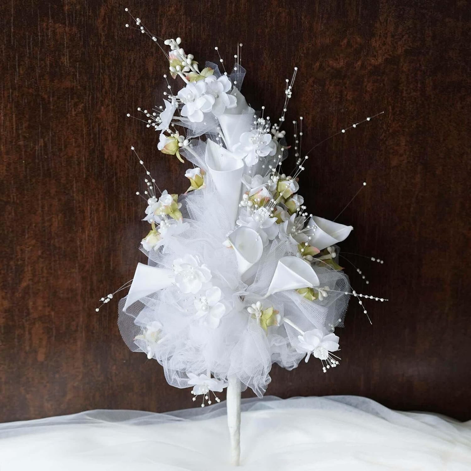 Efavormart Hand-crafted Bouquet of Tulips & Lillies - White