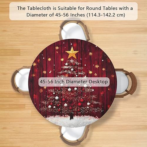 Vista 195 de Pardick Mantel redondo elástico con diseño de hojas de otoño, mantel redondo ajustable de 36 a 42 pulgadas, mantel circular impermeable, lavable