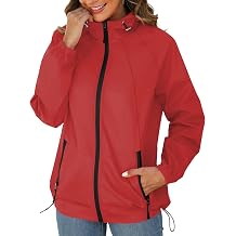 Rain Jacket for Women Waterproof Lightweight Windbreaker Jacket with Hood Packable Raincoat with Pockets S-3XL