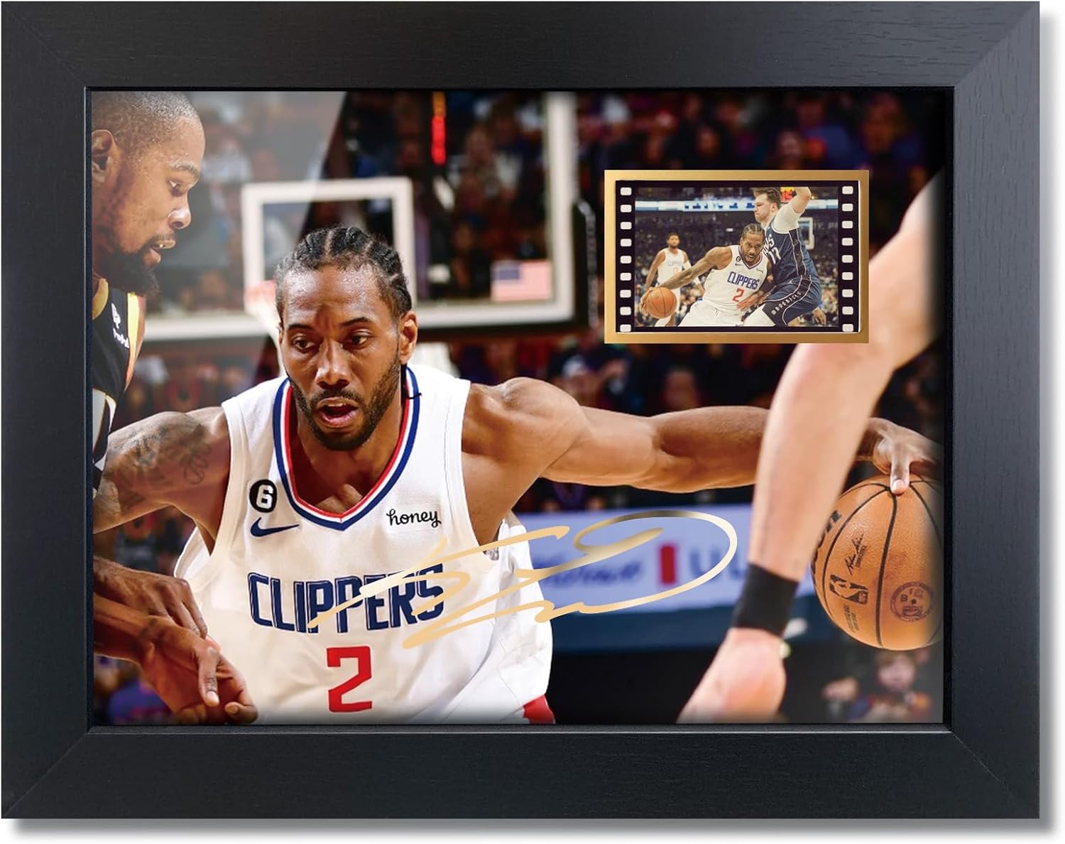 sufenvera Basketball Fans Poster - Print Signed Kawhi Leonard Framed Mini Film Photo Display 8x6 Inches,Birthday Christmas Gifts for Family/Friends