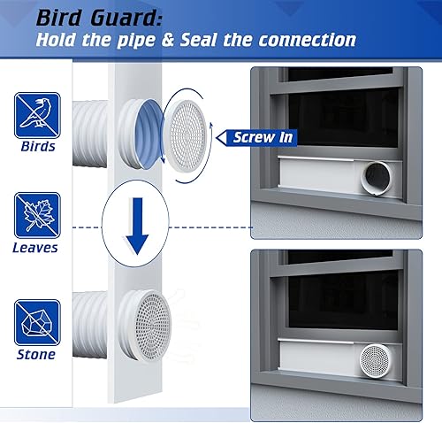 Miniatura 3 de Wintcomfort Kit de placas de sellado de ventana de aire acondicionado portátil para manguera de escape de CA portátil con diámetro de 5.9 pulgadas,