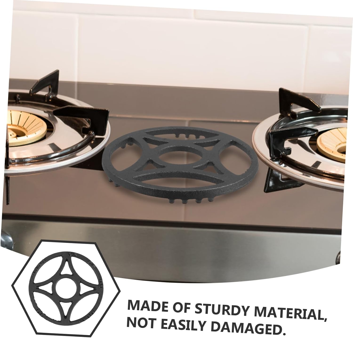 Mikinona Gas Stove Wok Ring Burner Grate Cast Iron Pan Holder Nonslip Stand for Electric Stove