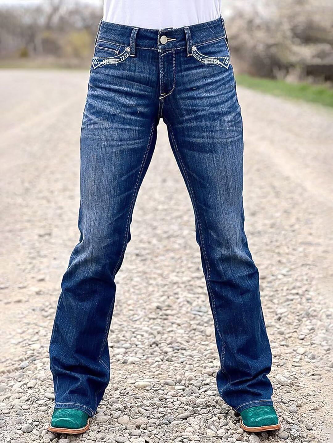 Flamingals Butt Lifting Bootcut Jeans Stretchy Casual Fall Winter Trendy Flare Leg Jeans for Women