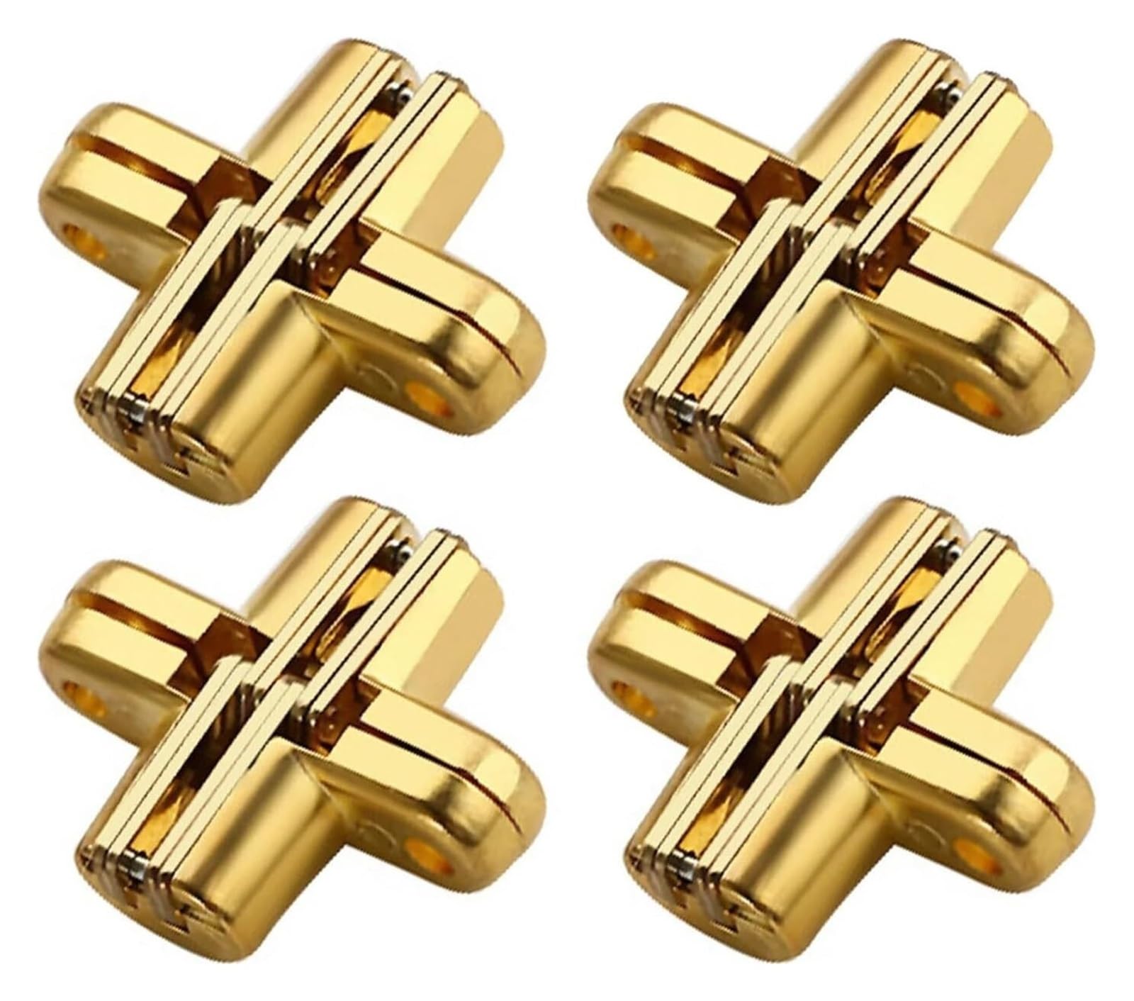 Door and Window Hinges,4pcs Folding Table Concealed Hinge Invisible Cross Hinge Zinc Alloy Cabinet Door Hinges Window Furniture Door Table Hardware(B)