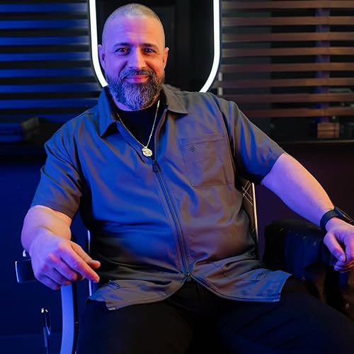 Miniatura 2 de Barber Strong Chaqueta de peluquero para hombre, color gris, repelente del cabello, paneles laterales ventilados ligeros y transpirables, cuenta